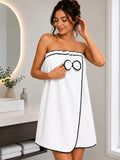 Bow Detail Microfibre Wearable Bath Towel Wrap