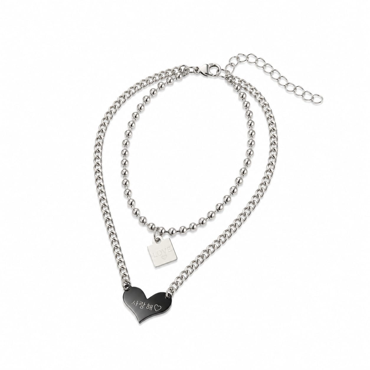 Women’s Layered Heart Charm Chain Bracelet