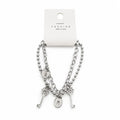 Women’s Layered Lock and Key Charms Chain Bracelet