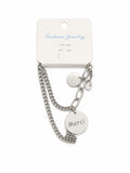 Women’s Layered Merci Disc Charm Chain Bracelet