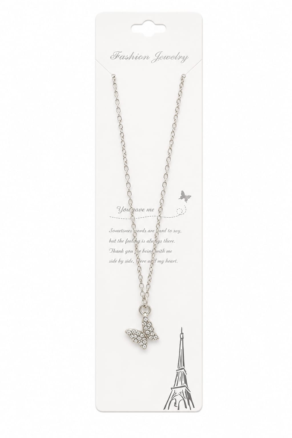 Women’s Rhinestone Butterfly Pendant Necklace