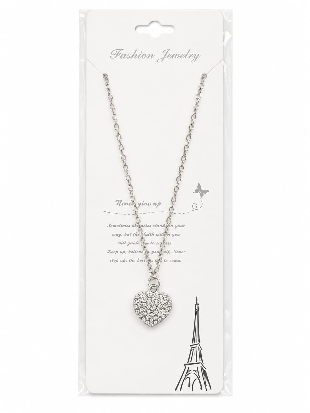 Women’s Rhinestone Heart Pendant Necklace
