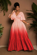 Women's Elegant Puff Sleeve Maxi Dress