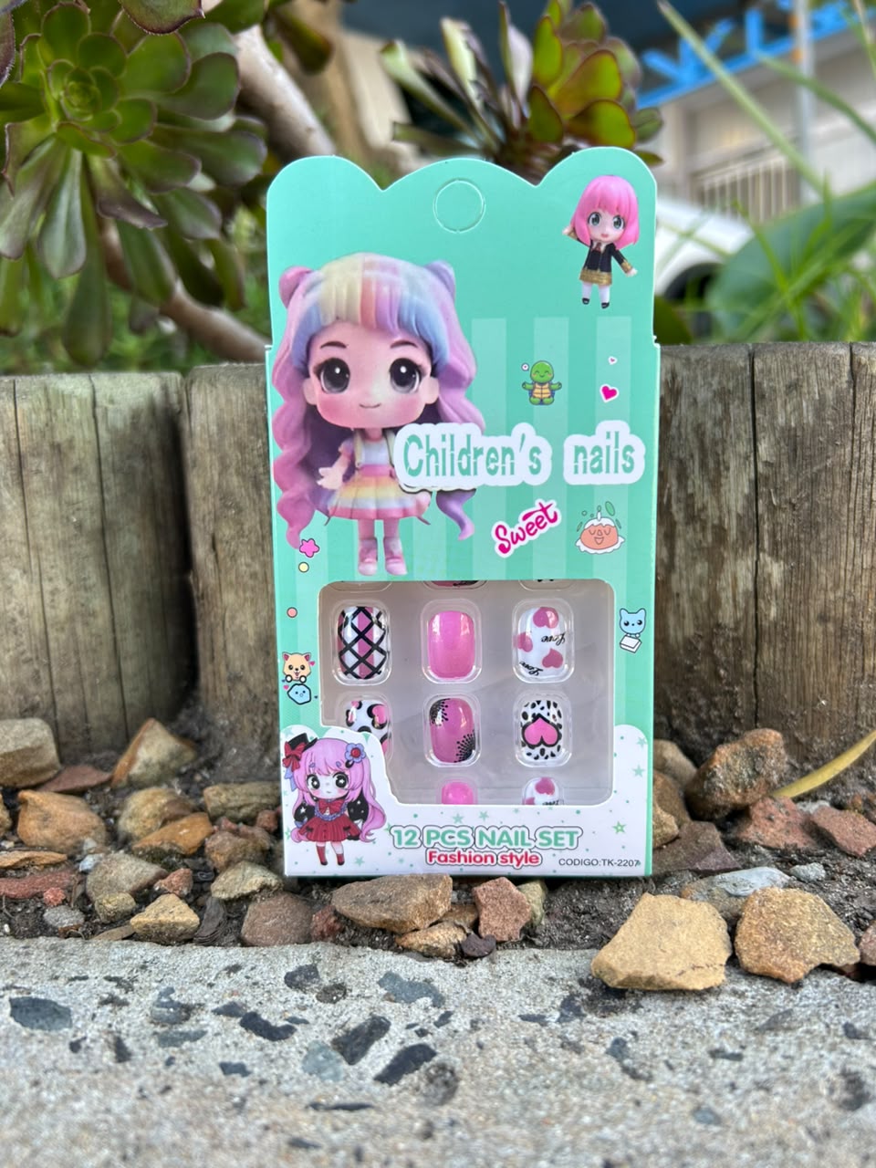Cutesy Multicolour Designed Kids' Press On Nails