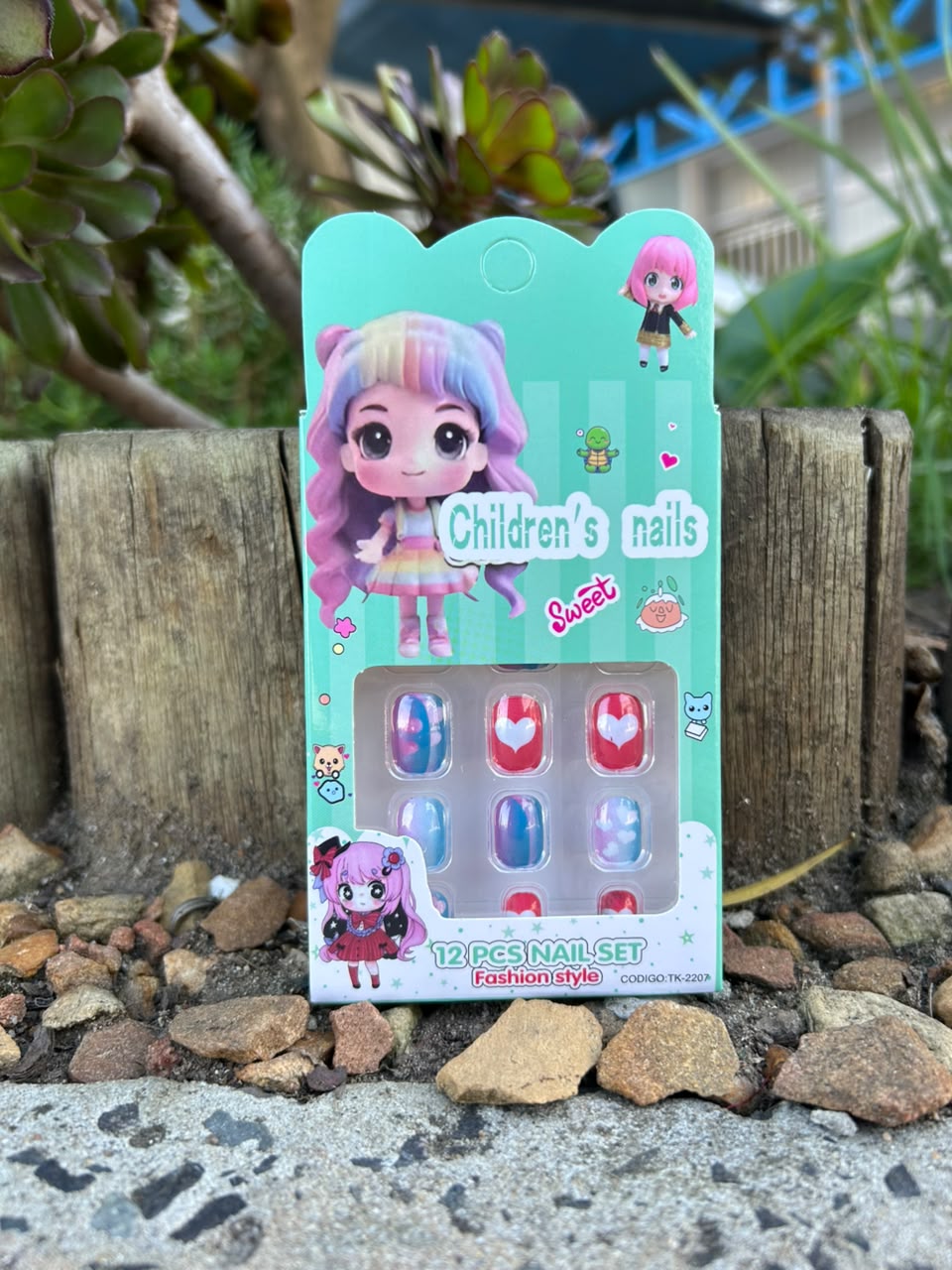 Cutesy Multicolour Designed Kids' Press On Nails