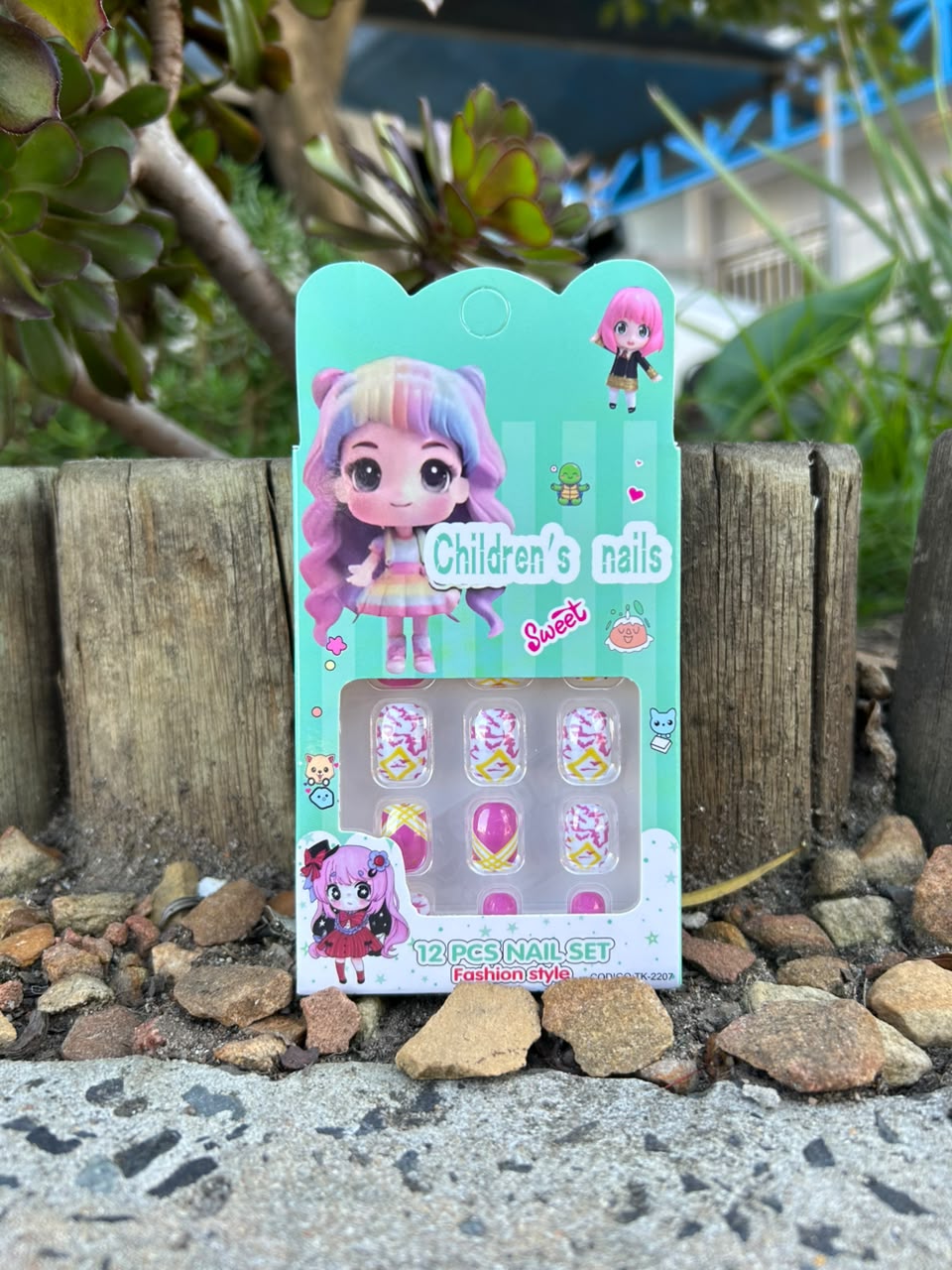 Cutesy Multicolour Designed Kids' Press On Nails
