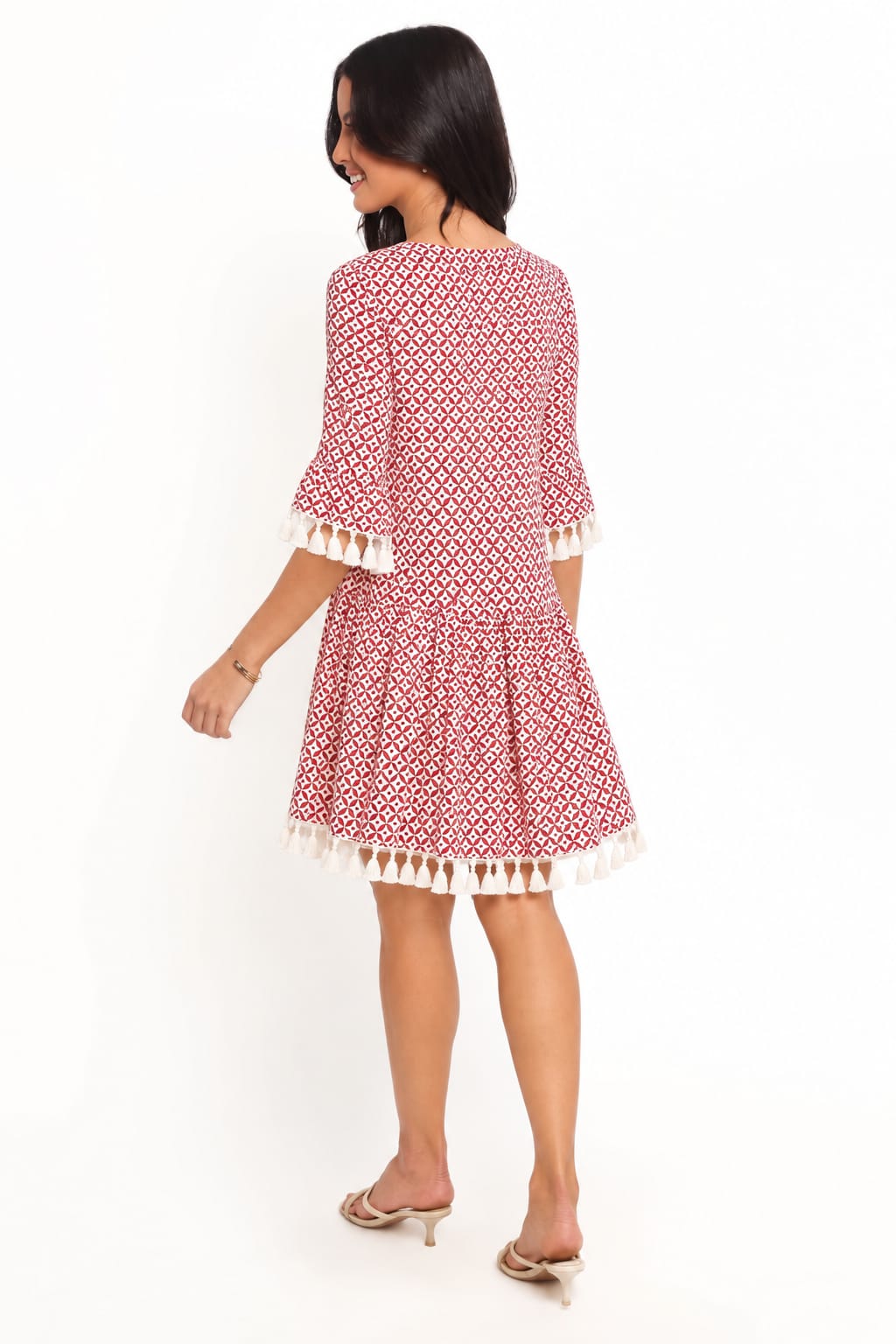 Tassel-Trim Geometric Mini Dress