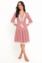 Tassel-Trim Geometric Mini Dress