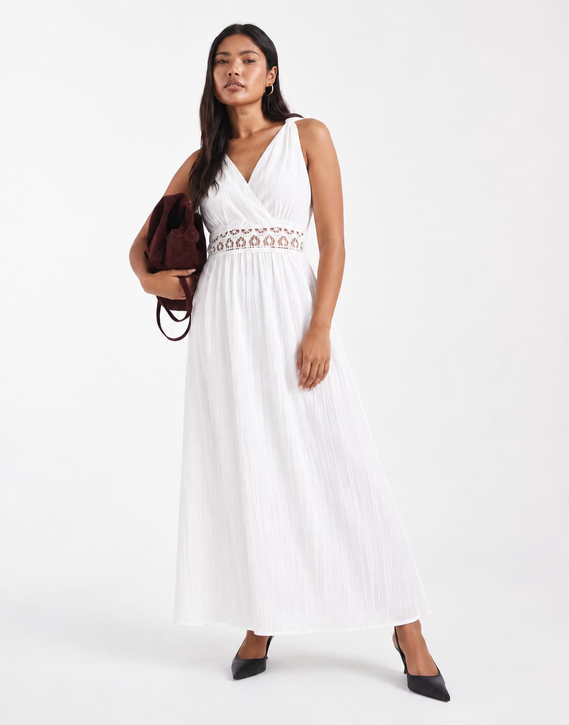 Crochet-Waist Wrap Ankle Dress