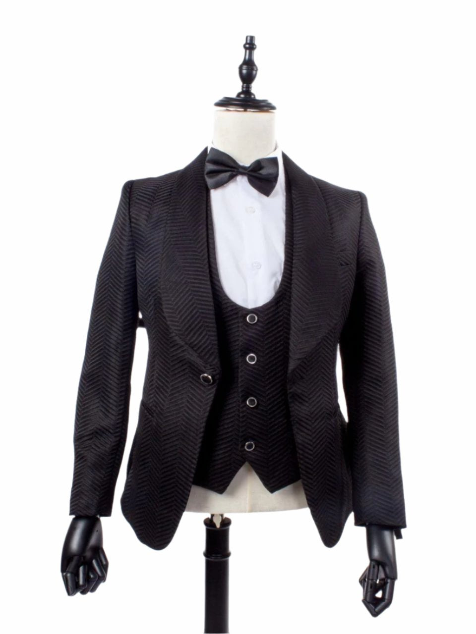 Exclusive Black Three-Piece Suit Set | Luxury Tailored Suits for Men
