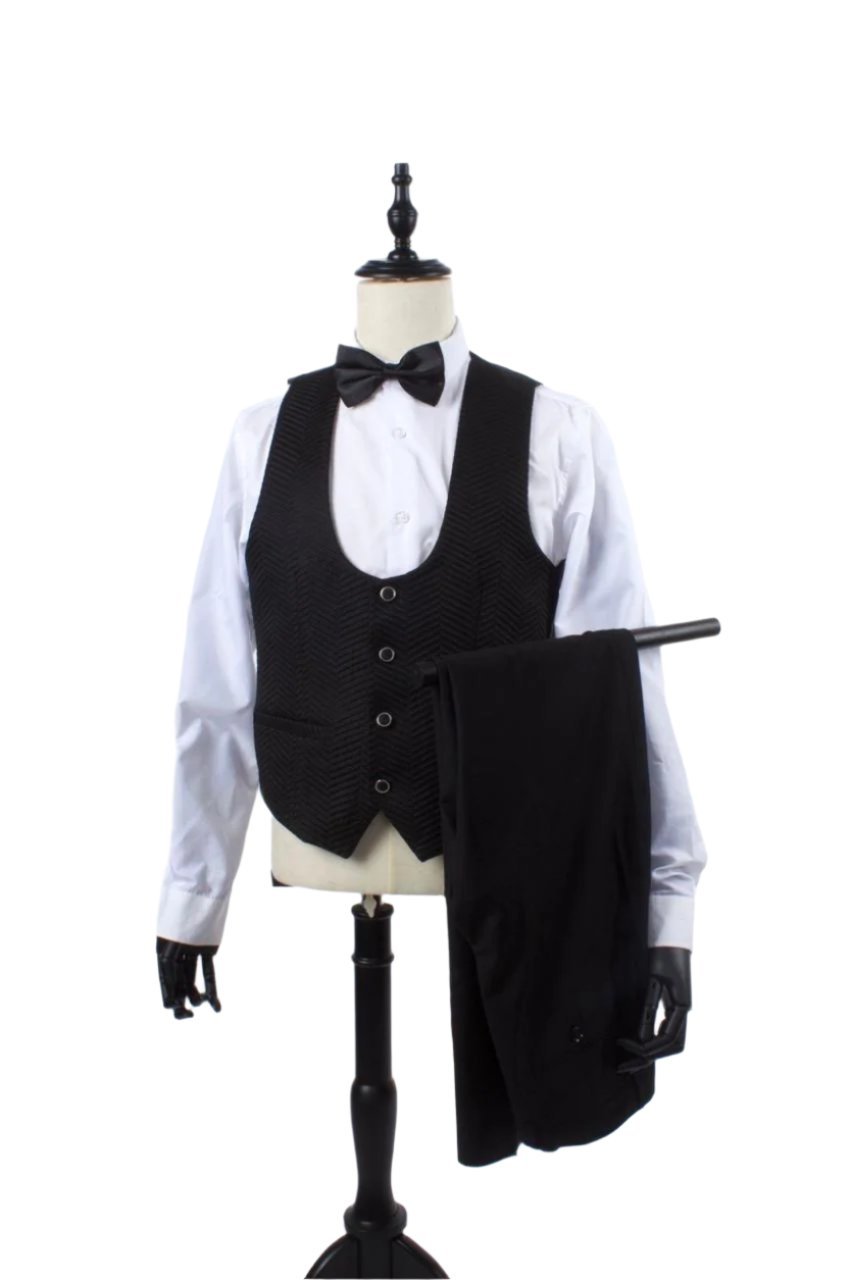 Exclusive Black Three-Piece Suit Set | Luxury Tailored Suits for Men
