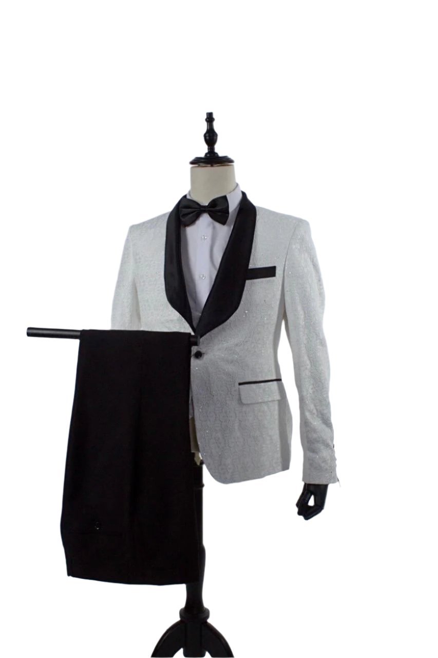 Luxurious Sequins Tuxedo Three-Piece Suit Set | Sophisticated Men's Attire
