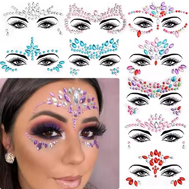 Crown Jewels Face Gems Stickers – Sparkle at Festivals & Parties