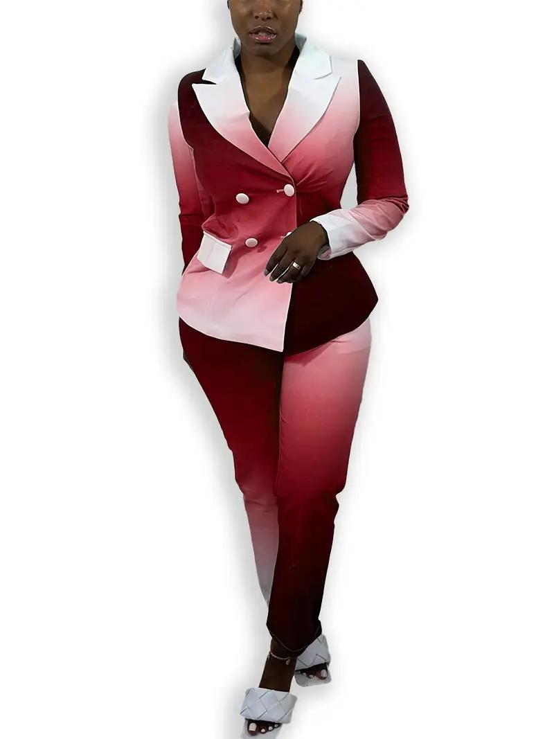Casual Fashion Ombre Pantsuits – Stylish Two-Piece Set for Women