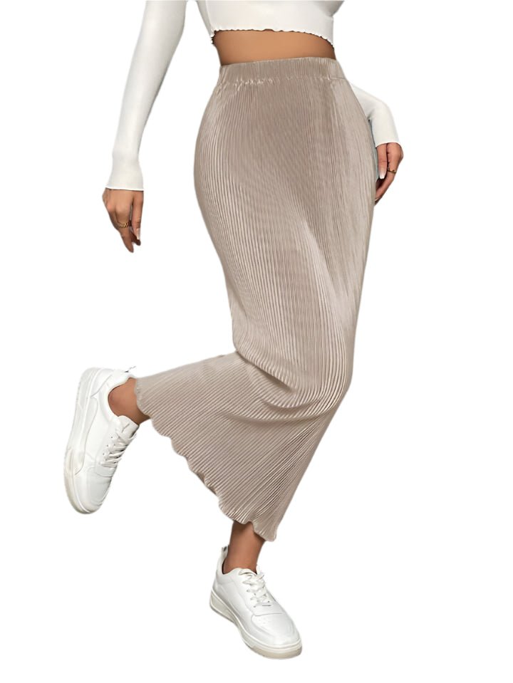 Elegant Pleated Velvet Maxi Skirt – Stylish & Comfortable