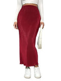 Elegant Pleated Velvet Maxi Skirt – Stylish & Comfortable