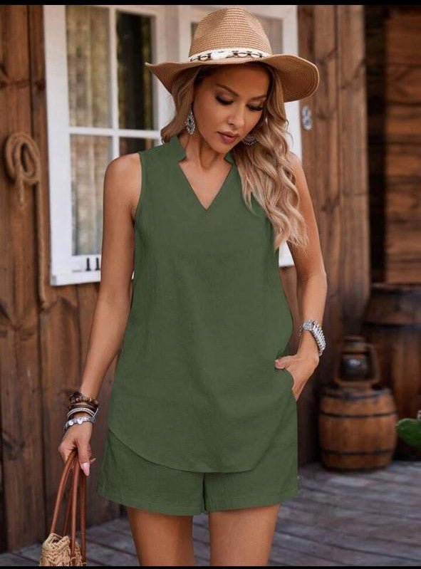 Summer Lounge Set | Tank Top & Shorts Two-Piece Outfit