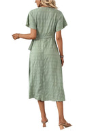 Flattering Side Knot Wrap Elegant Dress