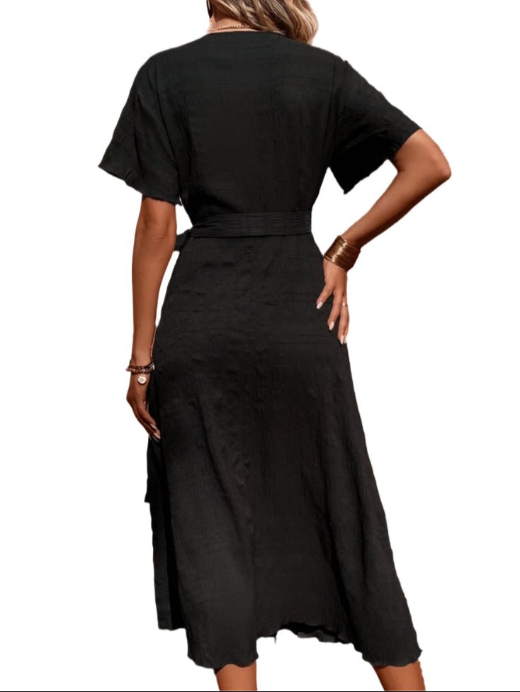 Flattering Side Knot Wrap Elegant Dress
