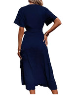 Flattering Side Knot Wrap Elegant Dress