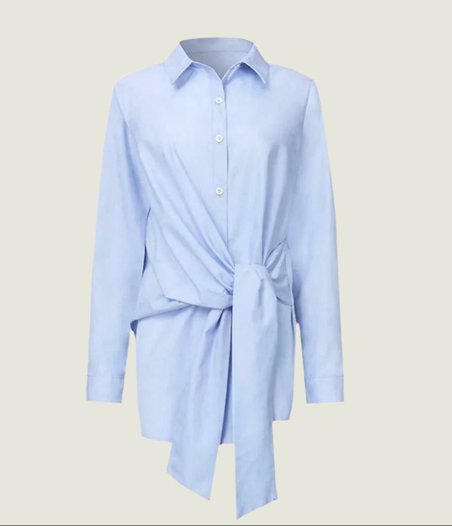 Effortless Style Tie-Waist Shirt Blouse