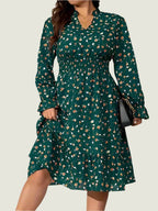 Floral Smocked Waist Midi Dress