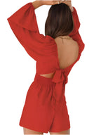 Smocked Waist Cut-Out Romper