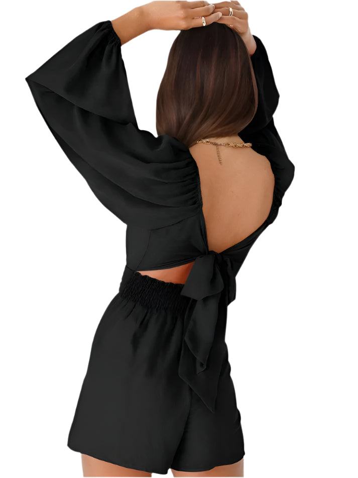 Smocked Waist Cut-Out Romper