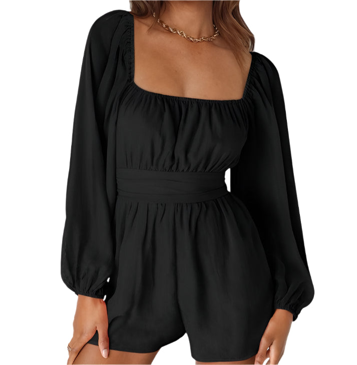 Smocked Waist Cut-Out Romper