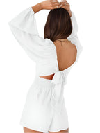 Smocked Waist Cut-Out Romper