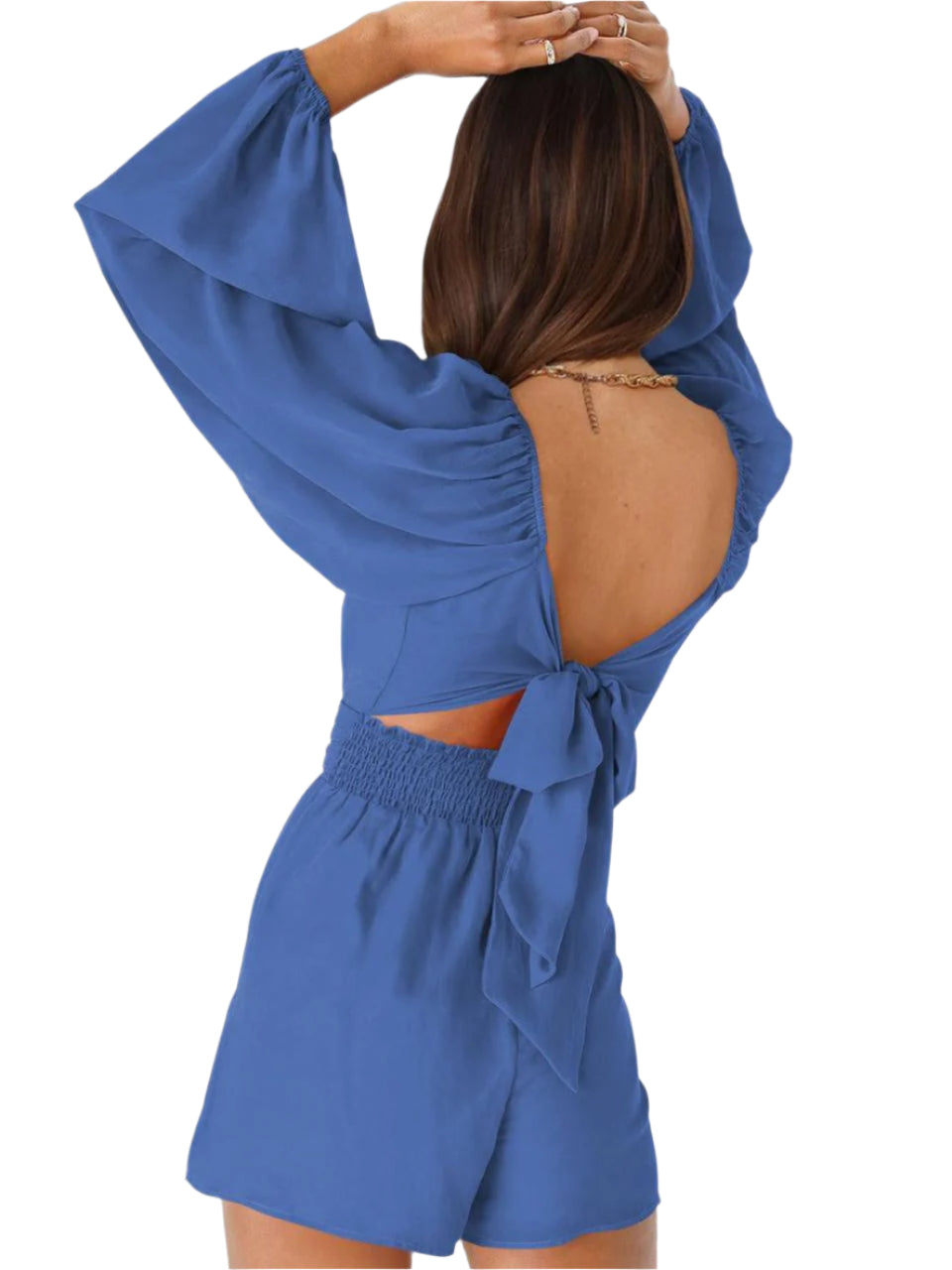Smocked Waist Cut-Out Romper