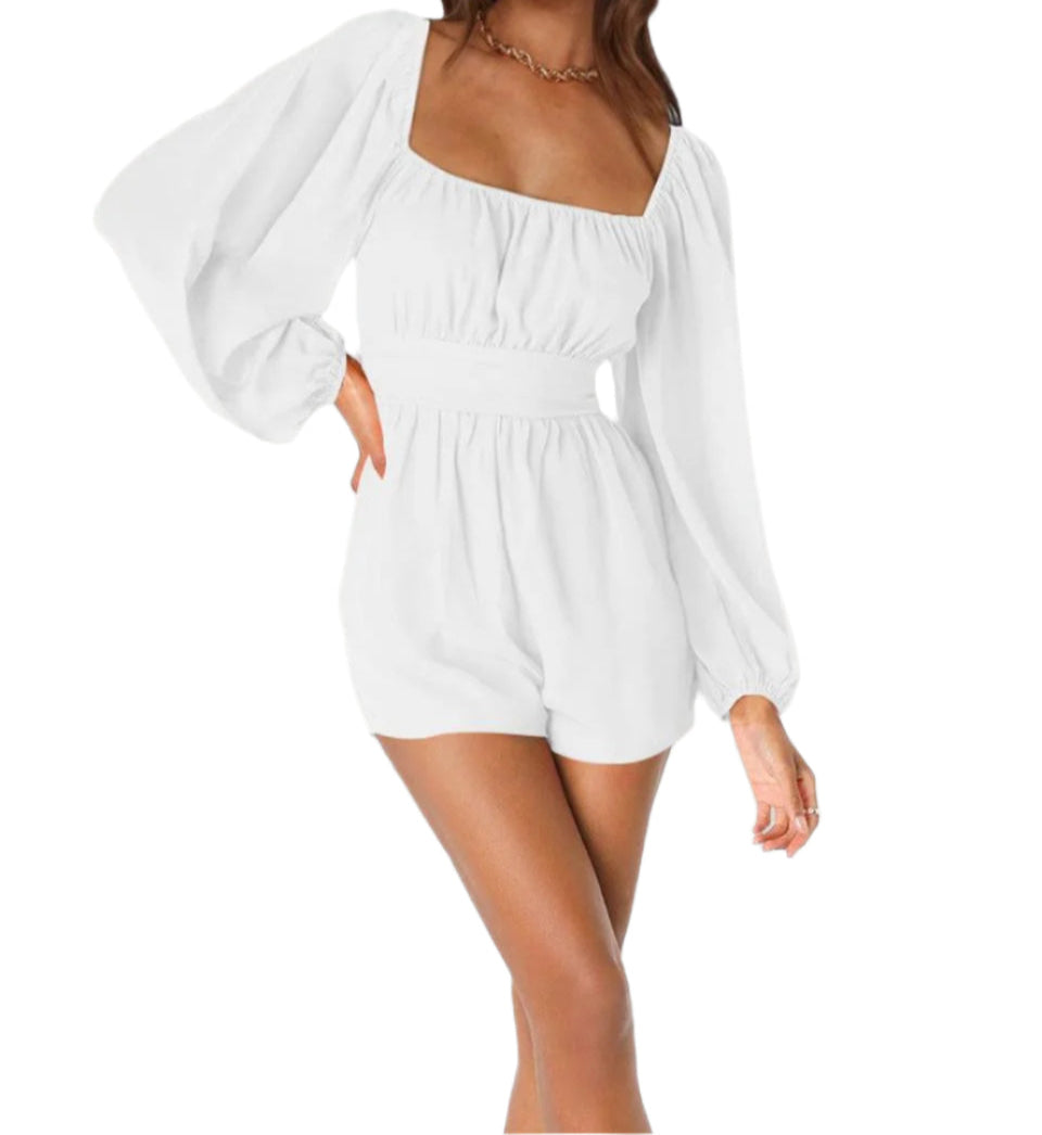 Smocked Waist Cut-Out Romper