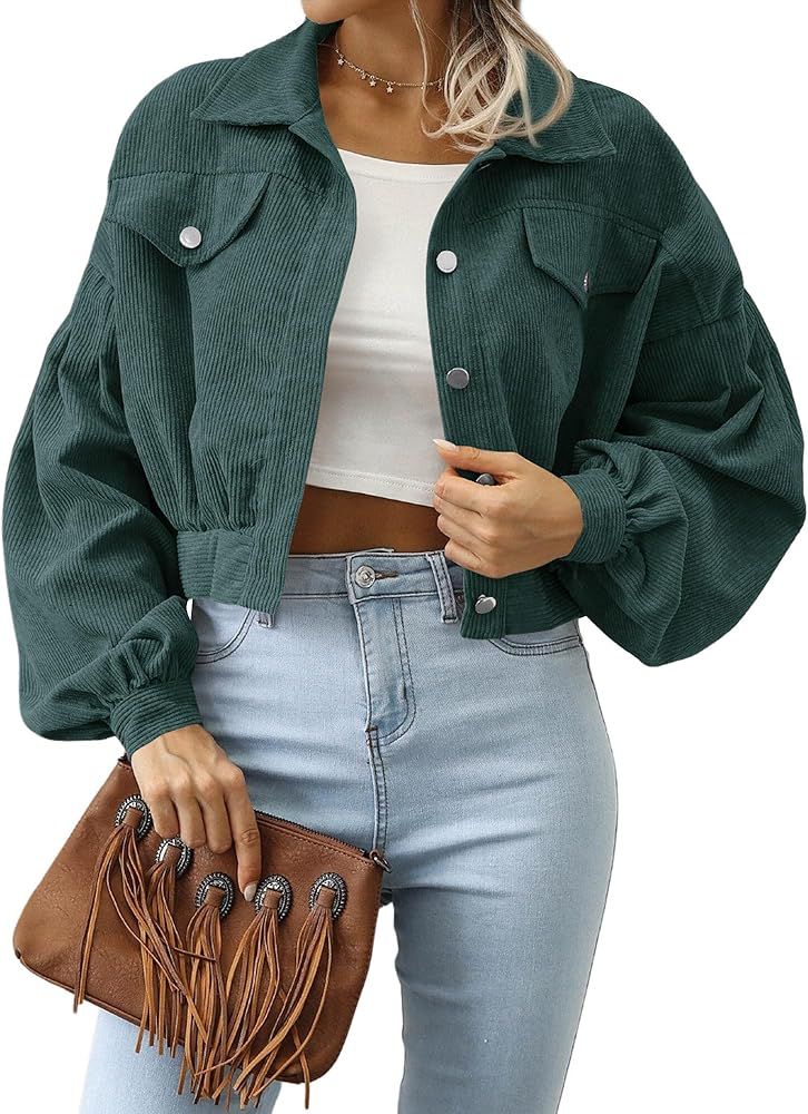 Cropped Thin Jacket Coat Corduroy Jacket