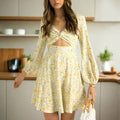 Floral Cutout Mini Dress - Chic & Feminine Look