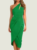 Elegant Cutout Side Split One-Shoulder Bodycon Dress - Sleek & Stylish