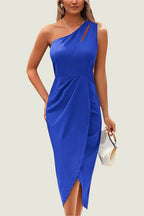 Elegant Cutout Side Split One-Shoulder Bodycon Dress - Sleek & Stylish