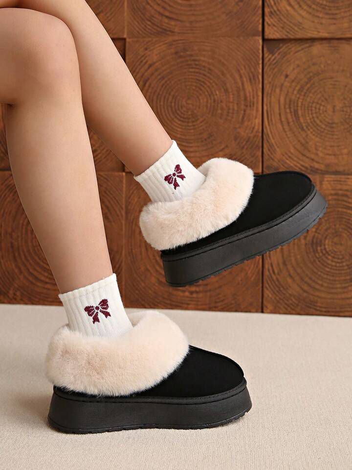 Cozy Faux Fur Platform Slippers – Luxe Winter Comfort with Stylish Height