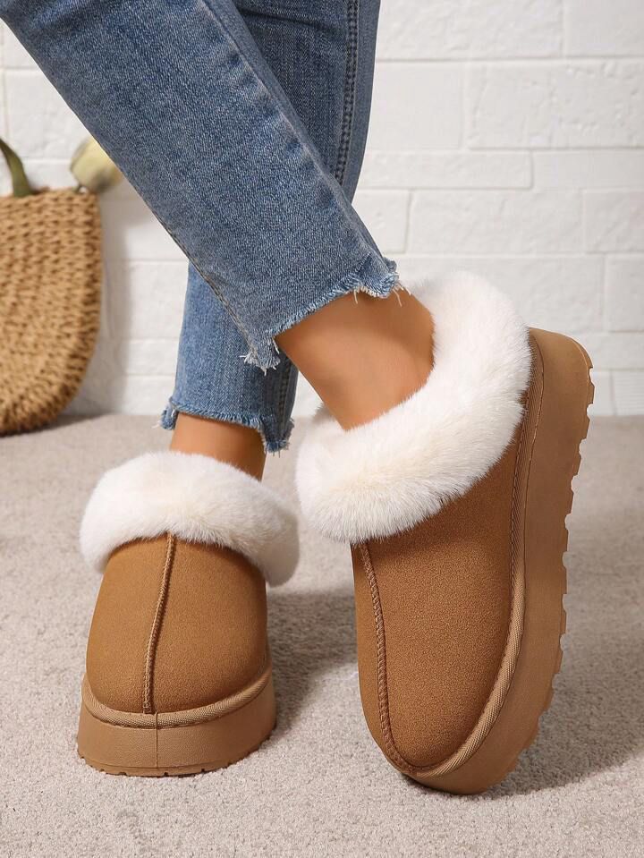 Cozy Faux Fur Platform Slippers