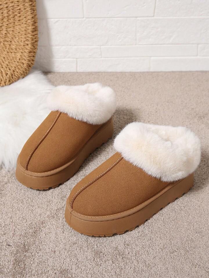 Cozy Faux Fur Platform Slippers