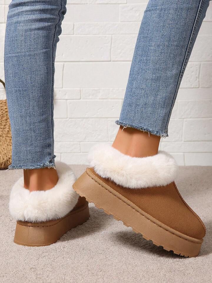 Cozy Faux Fur Platform Slippers