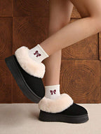 Cozy Faux Fur Platform Slippers