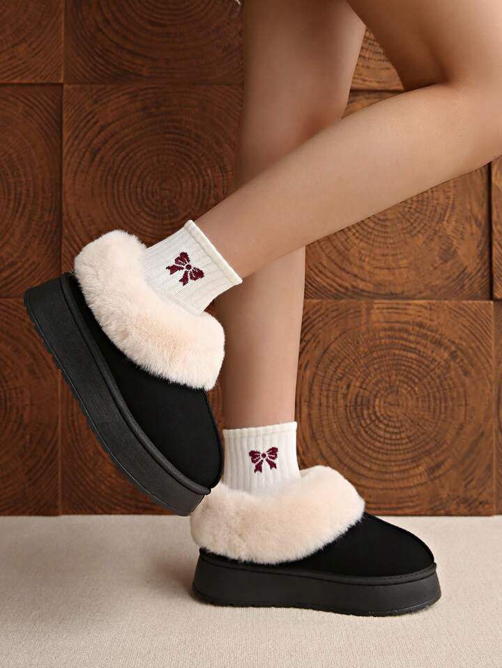 Cozy Faux Fur Platform Slippers