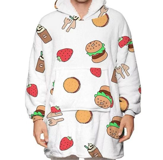 Oversized Hoodie Flannel Sleepwear