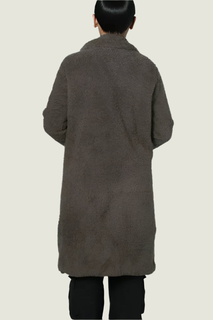 Women’s Longline Fuzzy Coat – Soft Teddy Style Overcoat