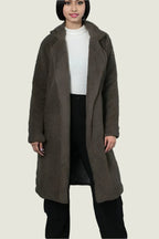 Women’s Longline Fuzzy Coat – Soft Teddy Style Overcoat