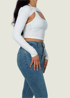 Y2K Solid Crop Top With Cami Top 2pc