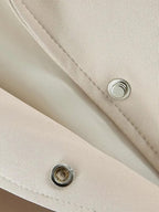 Elegant Beige Belted Hooded Coat Curve – Modern Chic Lightweight Jacket