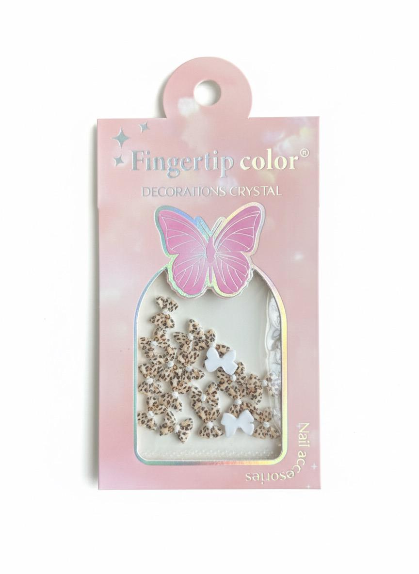 Leopard Bow Nail Art – Stylish 3D Nail Decorations for Trendy Manicures