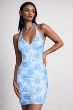 Floral Punging Neck Mini Sundress