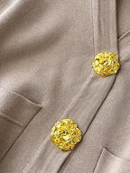 Women’s Button Front Two-Piece Pant Set – Top & Wide Leg Trousers